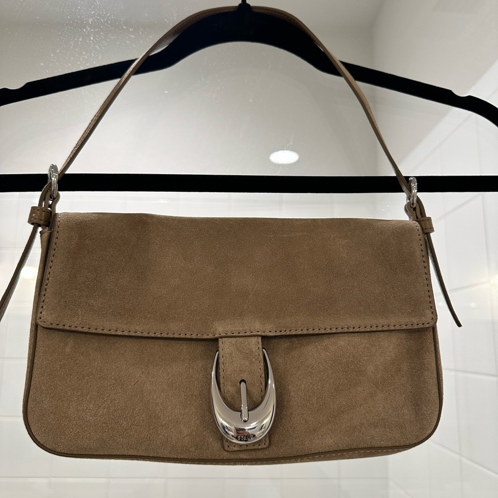 Elegant Staud Tan Suede Shoulder Bag